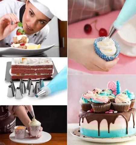 12 Piece Cake Icing Frosting Piping Bag