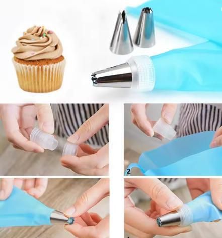 12 Piece Cake Icing Frosting Piping Bag
