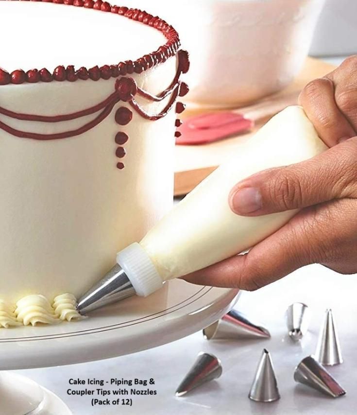 12 Piece Cake Icing Frosting Piping Bag