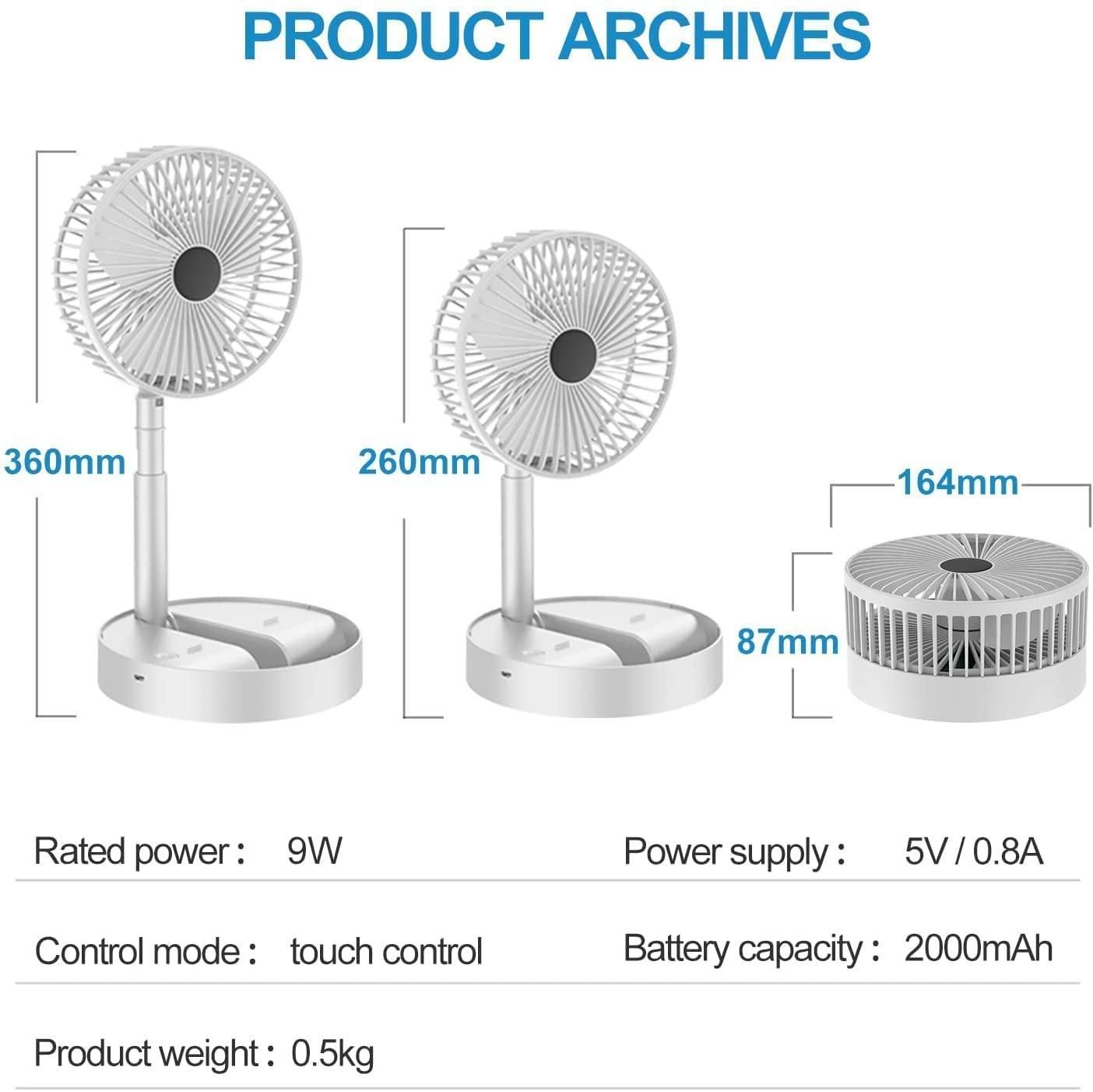 Rechargeable High Speed Table Desk Fan