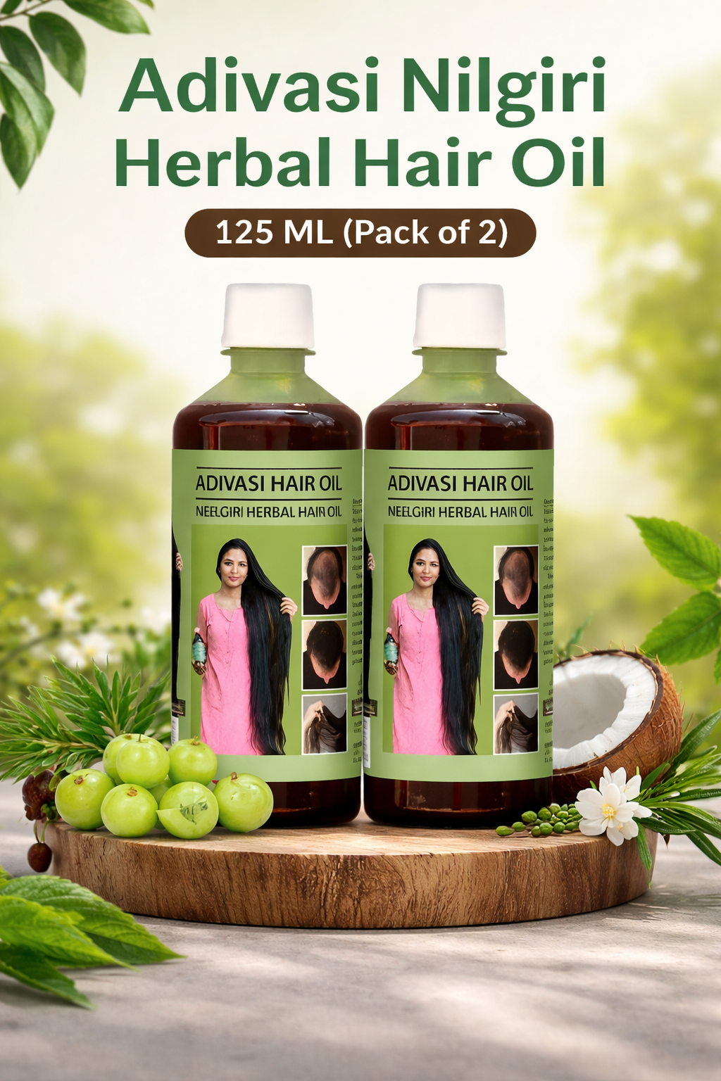 Adivasi Nilgeri Herbal Hair Oil 125ML (Pack of 2)