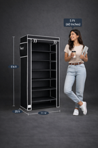 6 Rack Collapsible Wardrobe Cabinet and Shoe Rack